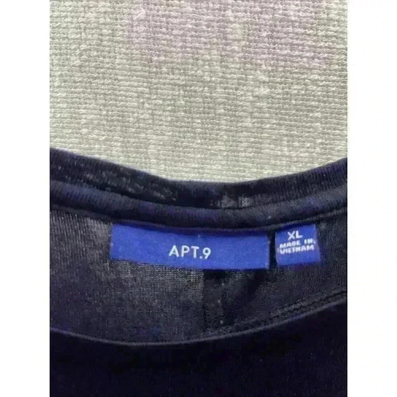 APT.9 X-LARGE NAVY TUNIC TOP RAYON DECORATION FOR WOMAN - Picture 2 of 11